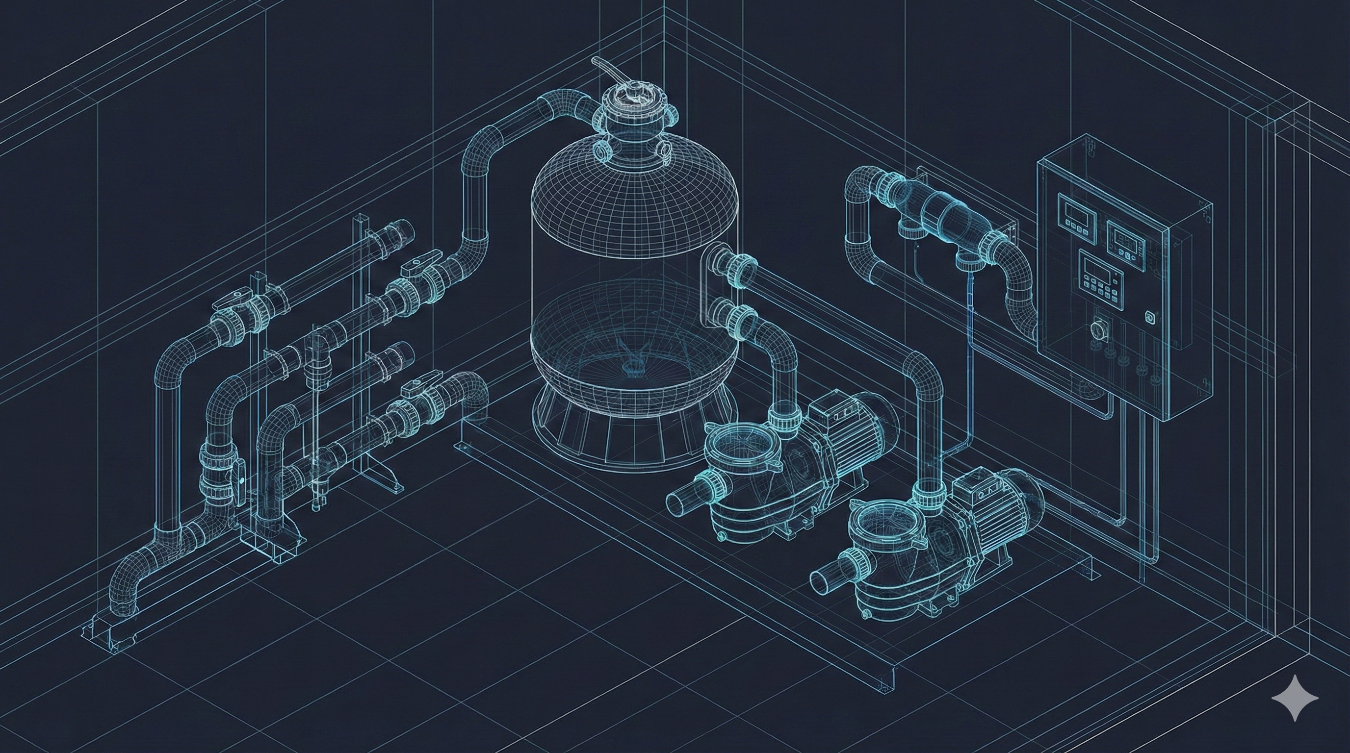 Schéma technique local piscine